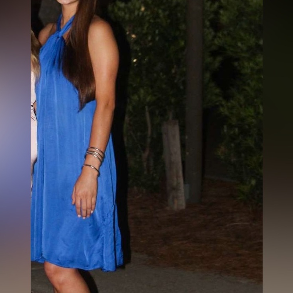 Young Fabulous & Broke Blue Halter Mini Dress